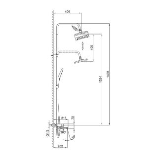 Душевая стойка Frap F24202-9 Оружейная сталь